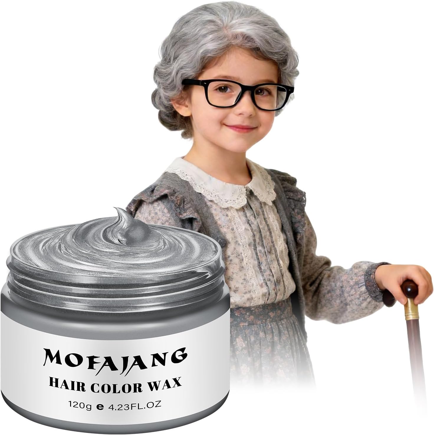 Efly Temporary Silver Gray Hair Wax Pomade front view container