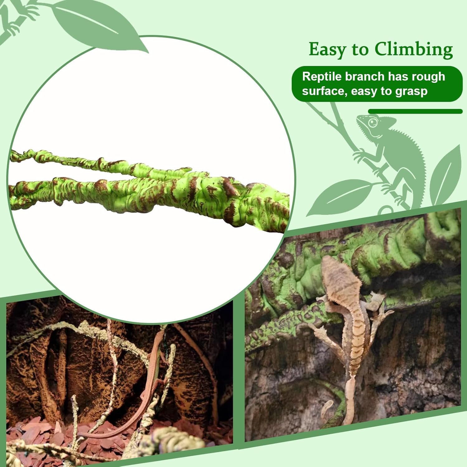 Bnosdm artificial jungle plant for bearded dragon habitat