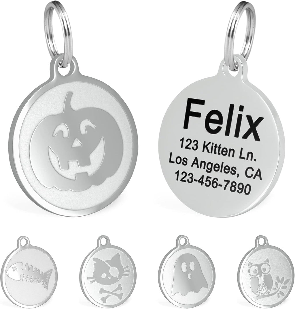 Ultra Joys Engraved Cat Name Tags Personalized - Stainless Steel Name Tag Pet Identification - Small Dog ID Tags Personalized for up to 4 Lines of Text - Pet ID Tags for Cat Collar - Pirate - Image 14