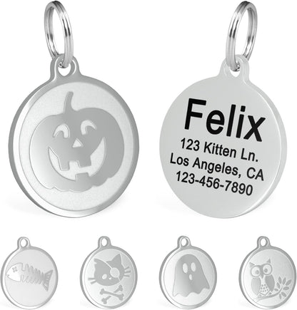 Ultra Joys Engraved Cat Name Tags Personalized - Stainless Steel Name Tag Pet Identification - Small Dog ID Tags Personalized for up to 4 Lines of Text - Pet ID Tags for Cat Collar - Pirate - Image 14