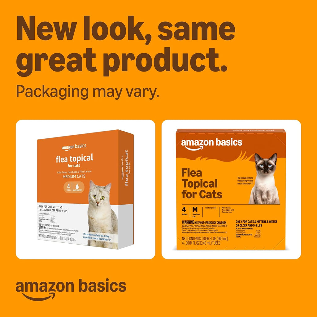 Four single dose monthly applicator tubes of cat flea spot on medication