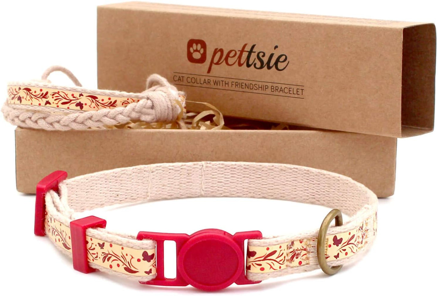 Pettsie Breakaway Cat Collar with Matching Friendship Bracelet for Humans | Matching Friendship Bracelet, Adjustable Soft Cotton, Quick-Release Safety Buckle, Lightweight, Anti-Lost ID Tag - Image 9