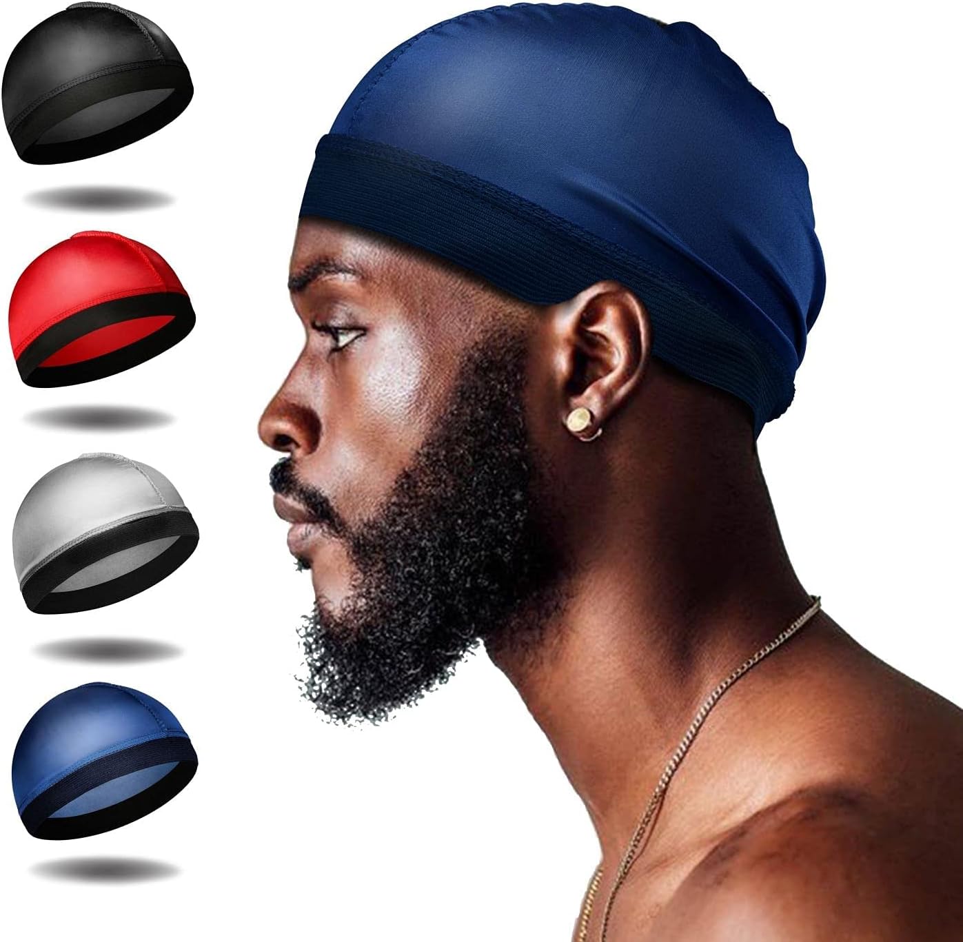 Selalu 4Pcs silk stocking wave caps set front view