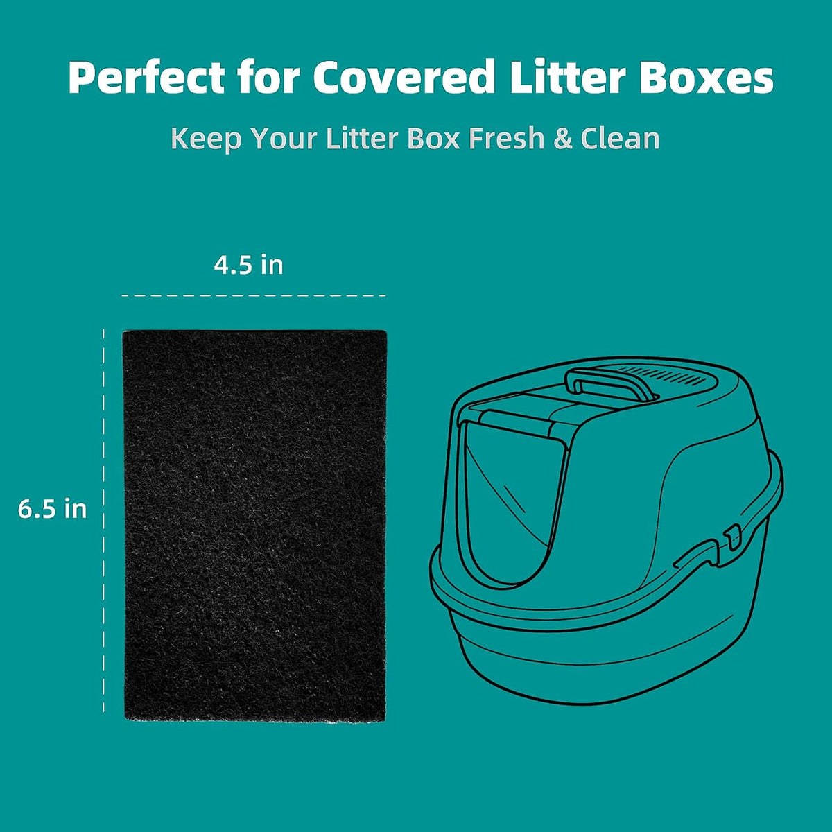 Close up look at the fibrous texture of MEDUWEDU activated carbon litter box filters.