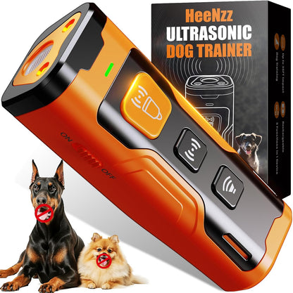 HeeNzz ultrasonic dog bark deterrent device orange front view