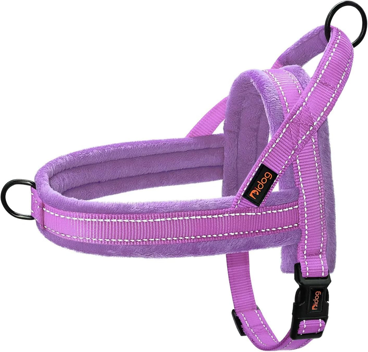 Didog Soft Flannel Padded Dog Vest Harness, No Pull/Quick Fit Reflective Dog Strap Harness, Easy for Training Walking (S:Chest 18-22", Mixed-Blue) - Image 14