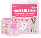 Pet Soft Disposable Dog Diapers - Female Dog Diapers with Adjustable Foam Tail Hole, Ultra Protection Puppy & Cat Diapers Wetness Indicator for Dogs in Heat or Incontinence, 50pcs (S,Red) - Image 15