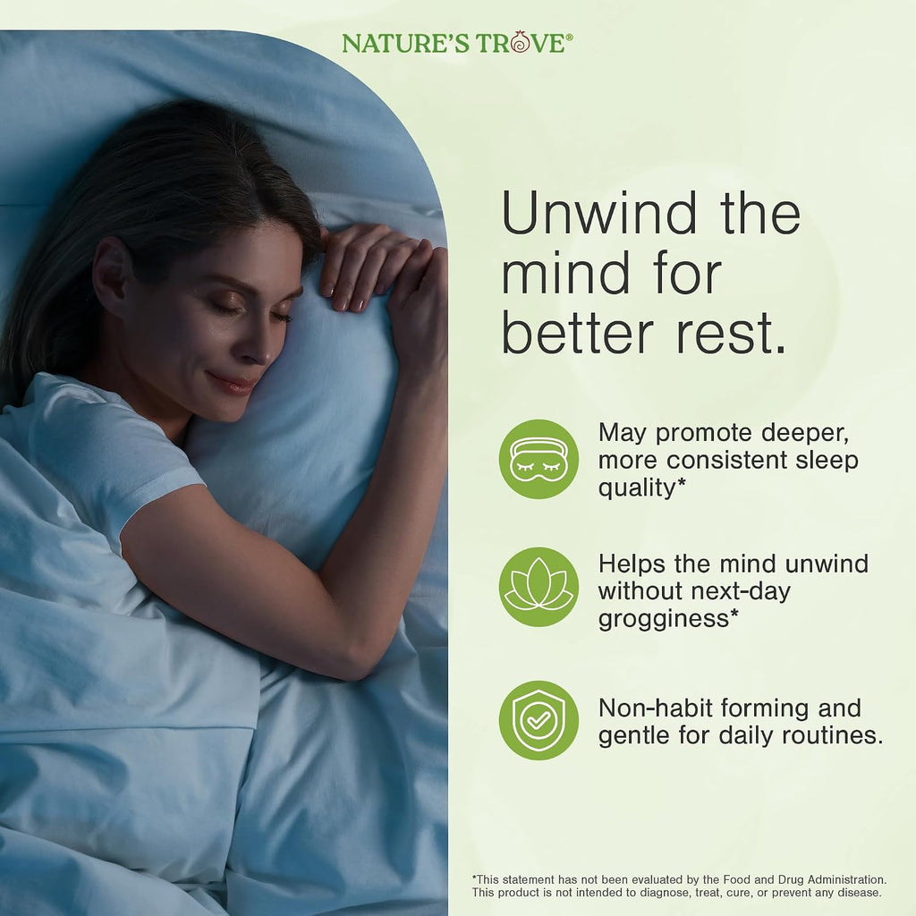Nutritional facts and supplement panel on Nature's Trove bottle