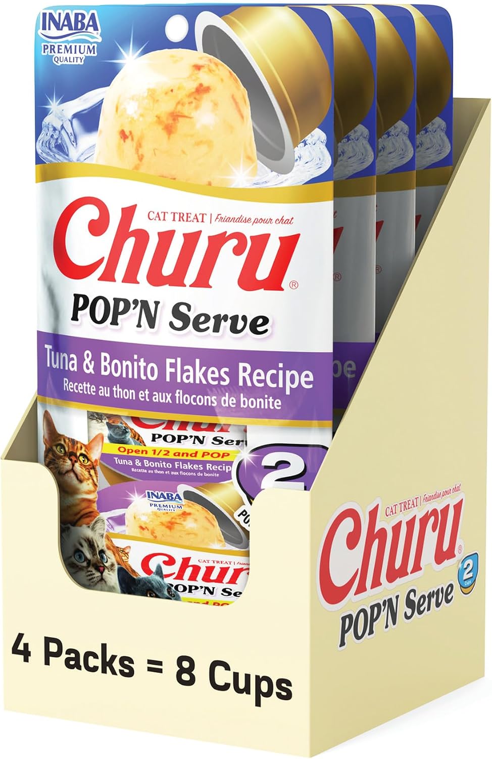 INABA Churu Pop'N Serve Jelly Cat Treat with Vitamin E & Taurine, 1.2 Ounce Cup, 10 Cups, Tuna Variety - Image 13