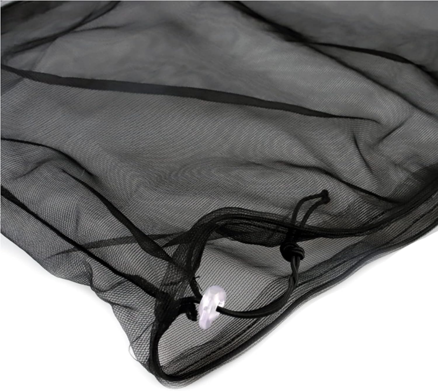 Black nylon mesh bird cage net cover protecting home flooring from scattered seeds and feathers