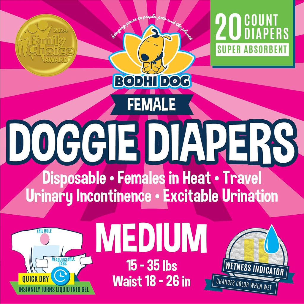 Bodhi Dog Disposable Female Dog Diapers - Super Absorbent Dog Diapers for Female Heat Cycle - Adjustable Fit Pee Wraps for Potty Training, Moisture Control & Wetness Indicator - Extra Large (20 Count) - Image 9