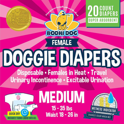 Bodhi Dog Disposable Female Dog Diapers - Super Absorbent Dog Diapers for Female Heat Cycle - Adjustable Fit Pee Wraps for Potty Training, Moisture Control & Wetness Indicator - Extra Large (20 Count) - Image 9