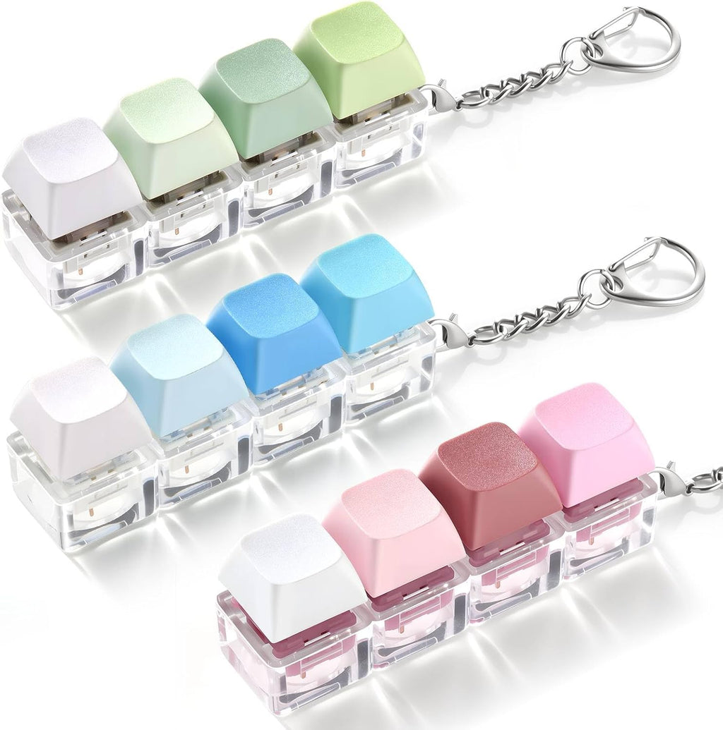 OUTXE 3 Pack Keyboard Fidget Toy front view showing gradient mechanical keycaps.
