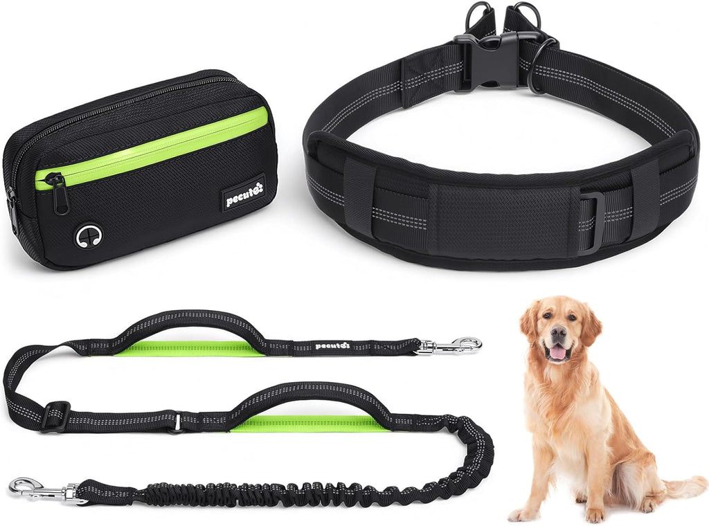 Pecute hands free dog leash waist belt front view for running