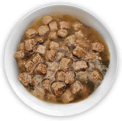 Chef Scoochies cat food can showing nutritional information
