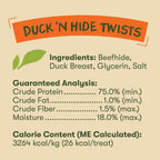 Pet 'n Shape duck hide twists dental care dog chews view.