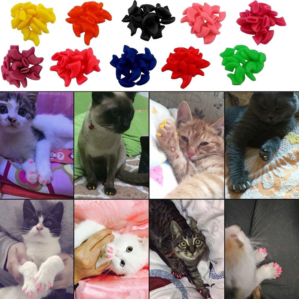 Extra small kitten size pet nail caps for scratching prevention