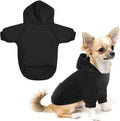 Idepet black pet dog hoodie front view for small dogs