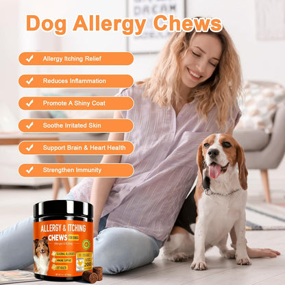 MICHIDOG dog probiotics for itching skin relief packaging details highlighting the 5-strain probiotic blend.