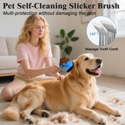KYHSC professional deshedding tool with retractable stainless steel bristles