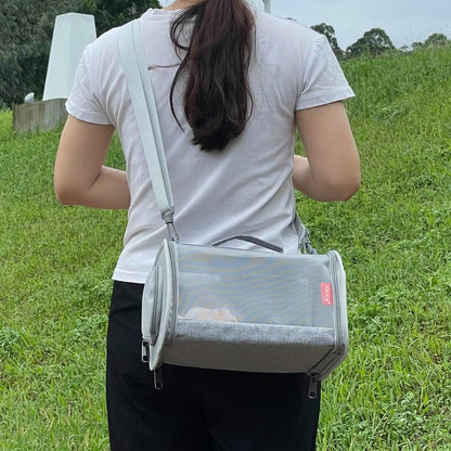 Guinea Pig Carrier Travel Small Animal Carrier Bag Lizard Bird Rabbit Carrier Cage Squirrel Breathable Bag Portable Travel Hamster Small Pet Hangbag (Small, Gray) - Image 5