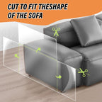 Comparison showing fabric surface with and without protective vinyl