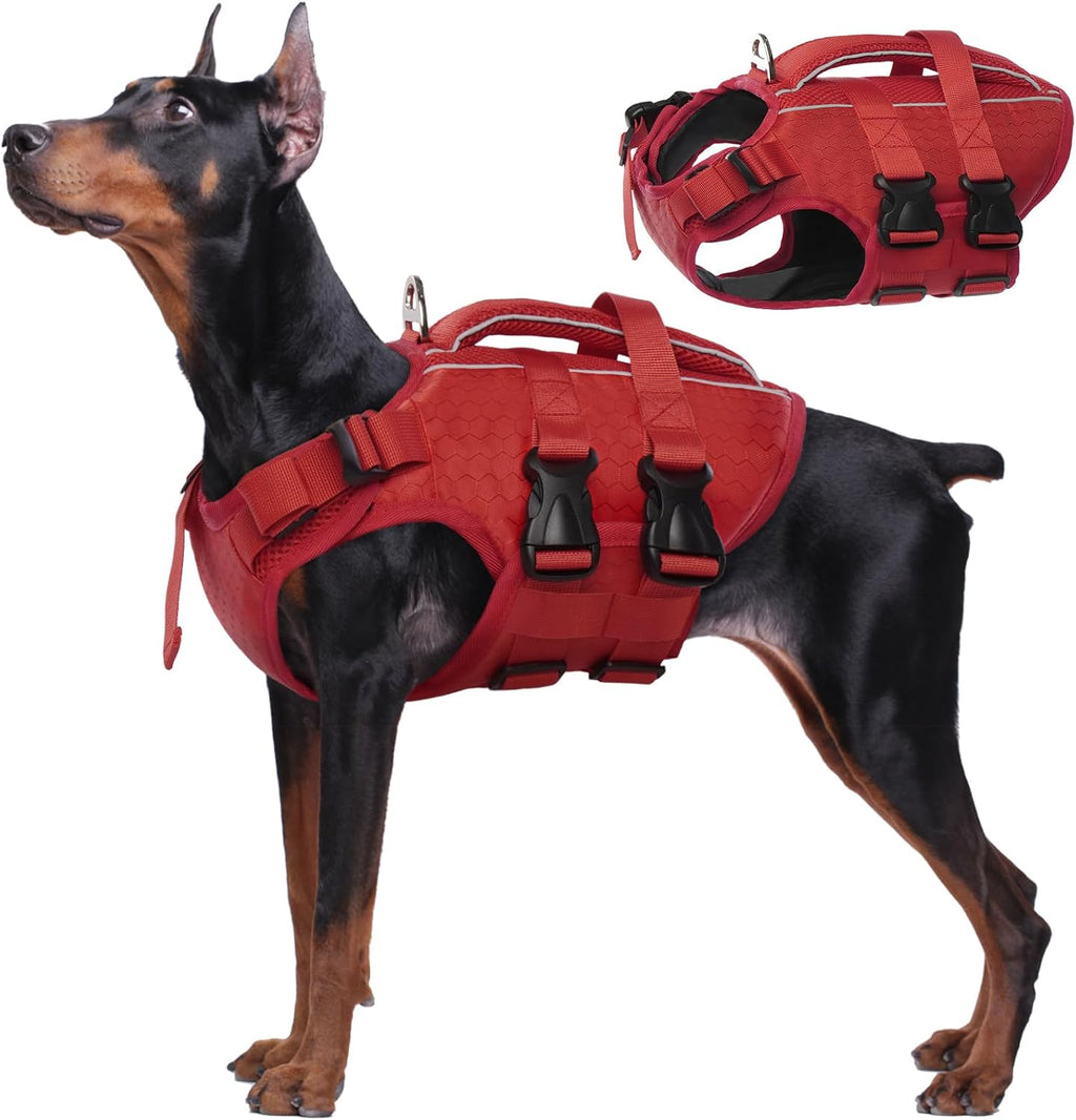 Kuoser Dog Life Jacket High Flotation, Reflective Dogs Life Vest for Swimming Boating, Adjustable Small Medium Large Dog lifejacket, Lightweight Dogs Life Preserver Rescue Handle Spring Summer Pool - Image 14