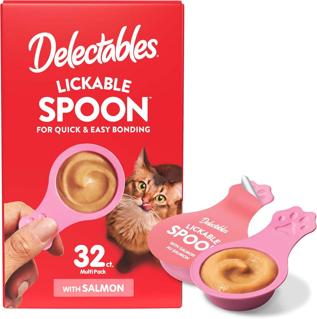 Delectables Lickable Spoon Handheld Wet Cat Treats Made with Real Chicken & Salmon, Quick & Easy Creamy Puree, Mess Free, Grain-Free, No Added Fillers, No by-Products, Variety Pack, 32ct - Image 14