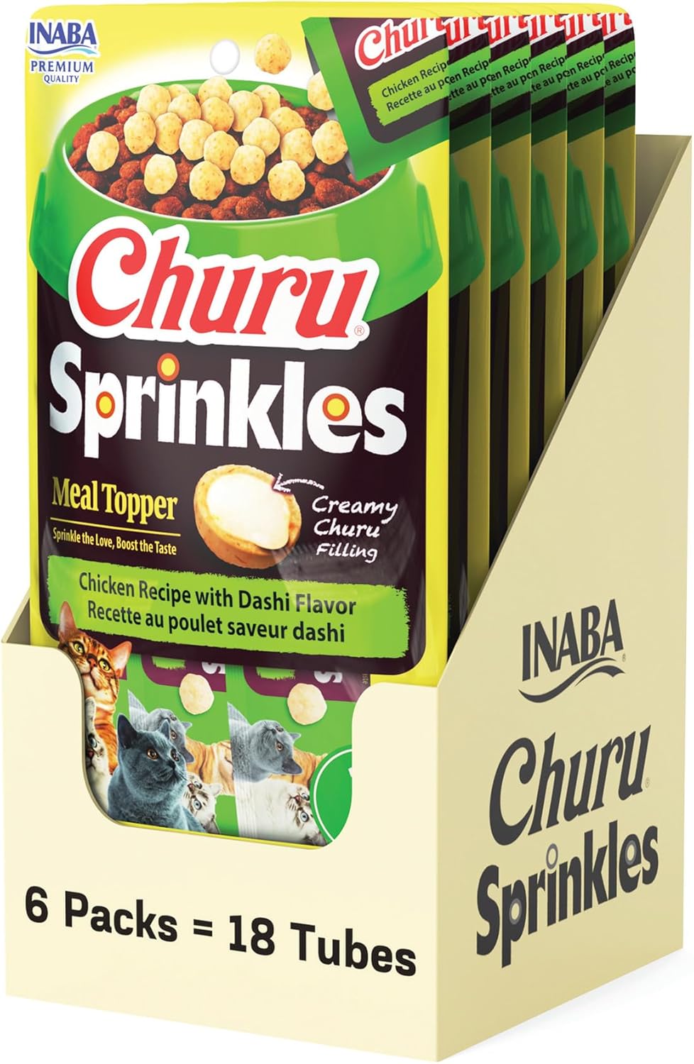 Group of 18 Inaba Churu Sprinkles packs for cats