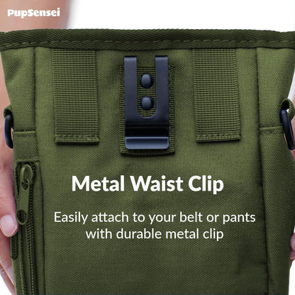PupSensei three cup capacity dog walking snack bag close up view