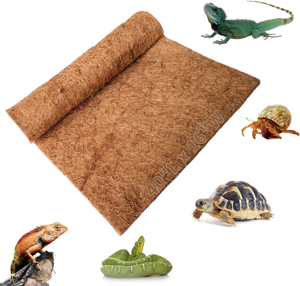 Hamiledyi Reptile Carpet Natural Coconut Fiber Tortoise Carpet Mat for Pet Terrarium Liner Reptile Supplies for Lizard Snake Chamelon Turtle Bedding Bunny Rabbit Mat (4 Pcs) - Image 9