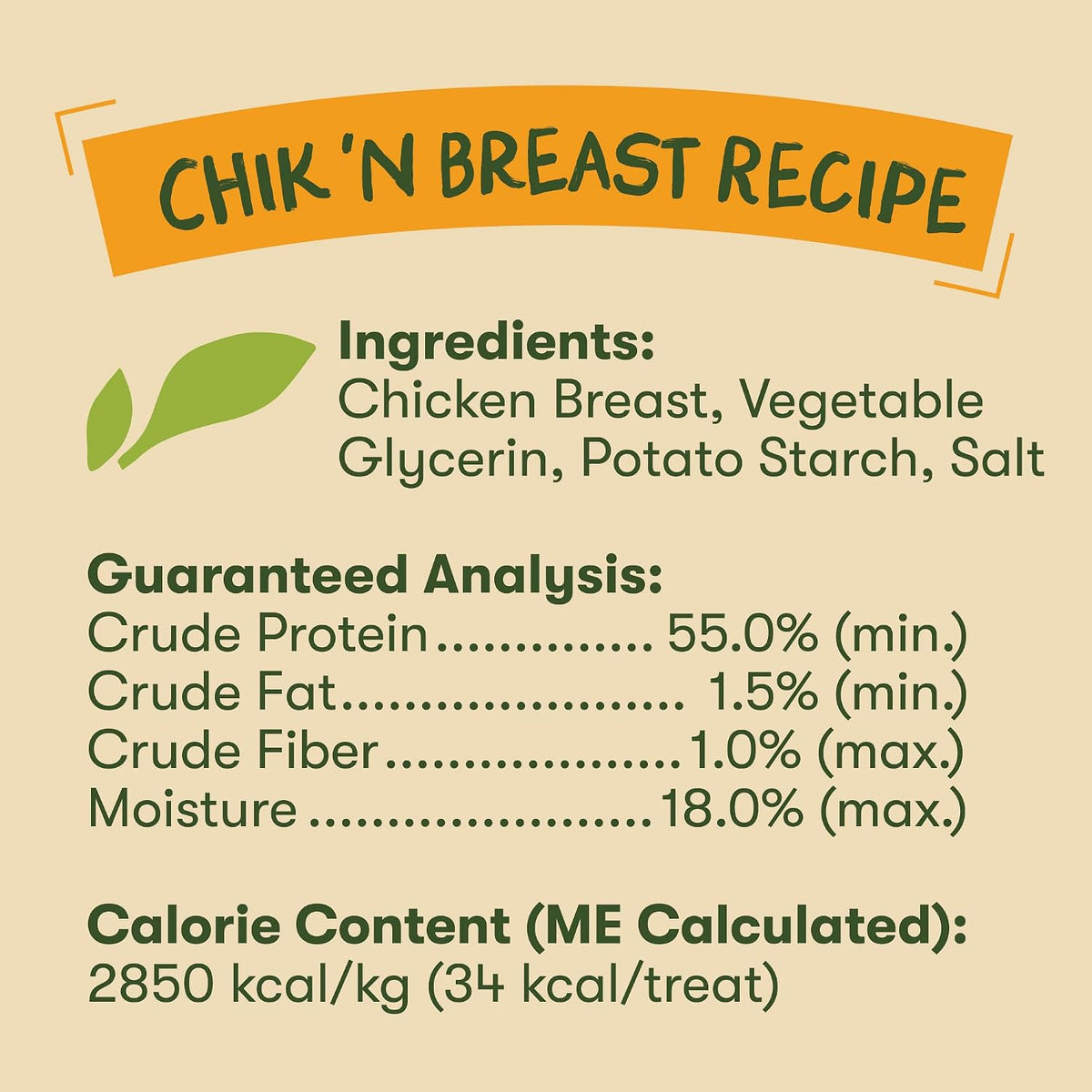 Pet 'n Shape USA lab tested dog treats label