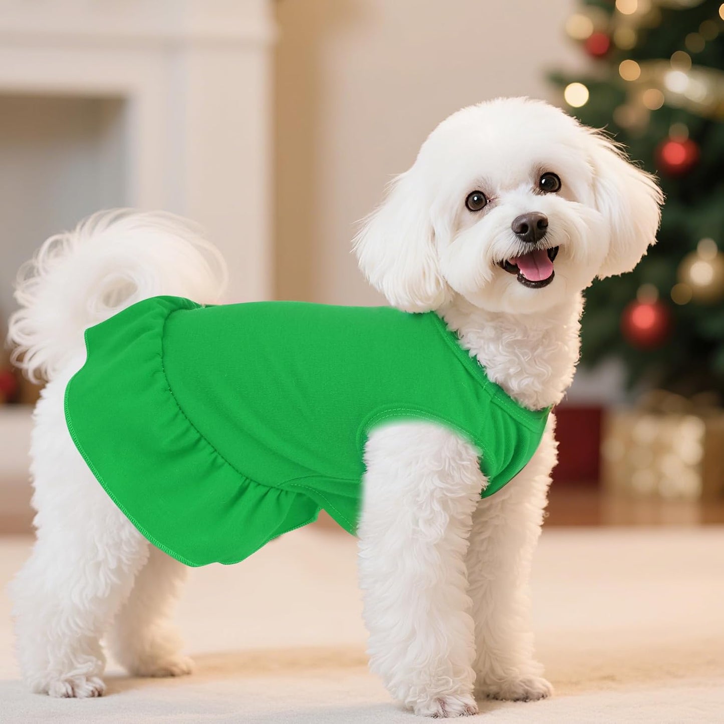 Choyaxo pet princess dress laid flat showcasing the complete lightweight summer outfit structure