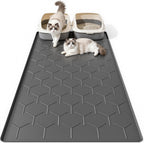 Bulkniu Large Silicone Cat Litter Mat, Waterproof/Urineproof, Litter Recycling, Easy to Clean, Soft on Kitty Paw (22"X34"- Grey) - Image 10