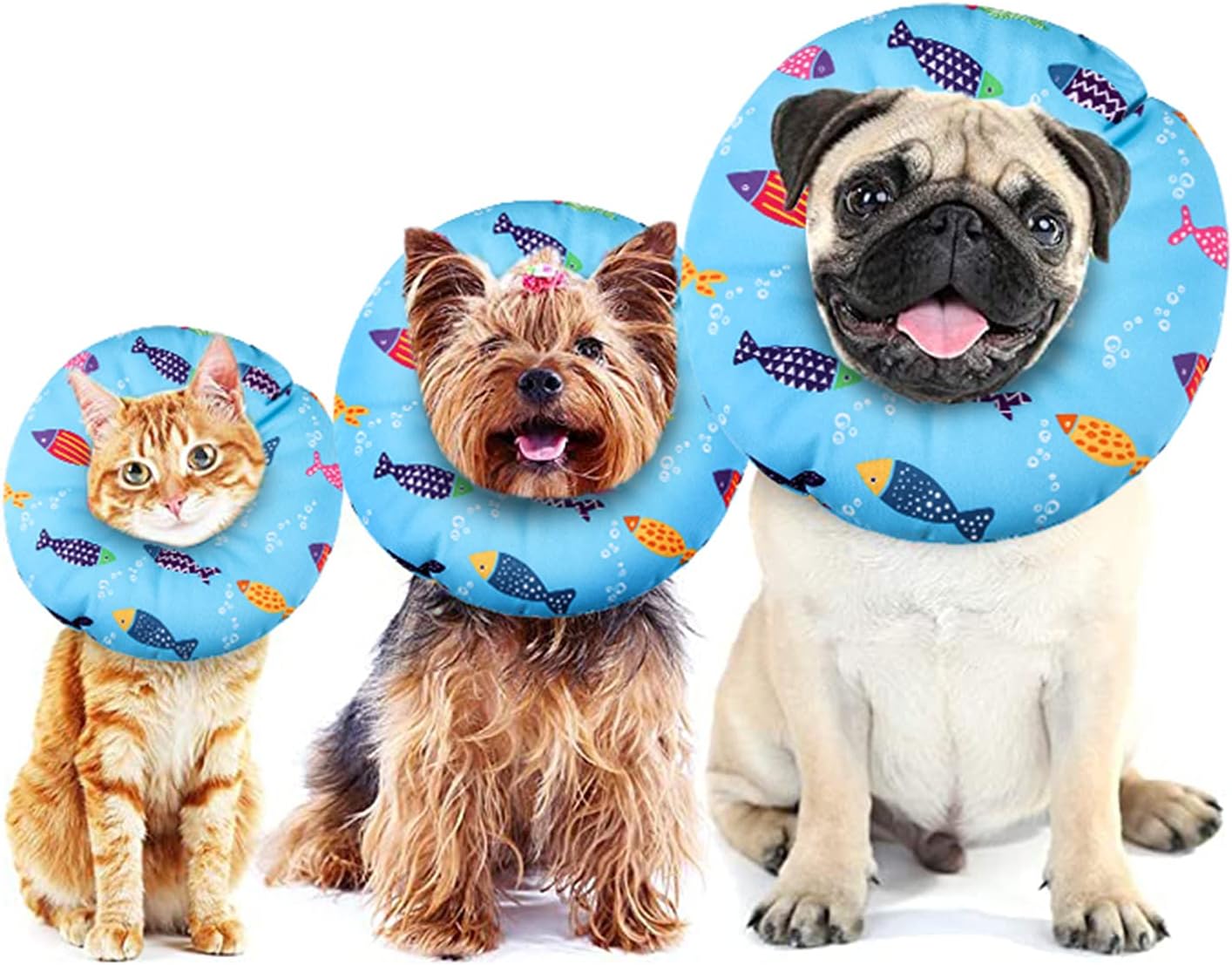 Libfrnt cat donut collar functioning as a comfortable neck pillow for sleeping
