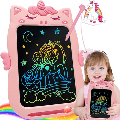 Yubaleer 10 inch unicorn LCD writing tablet front view pink
