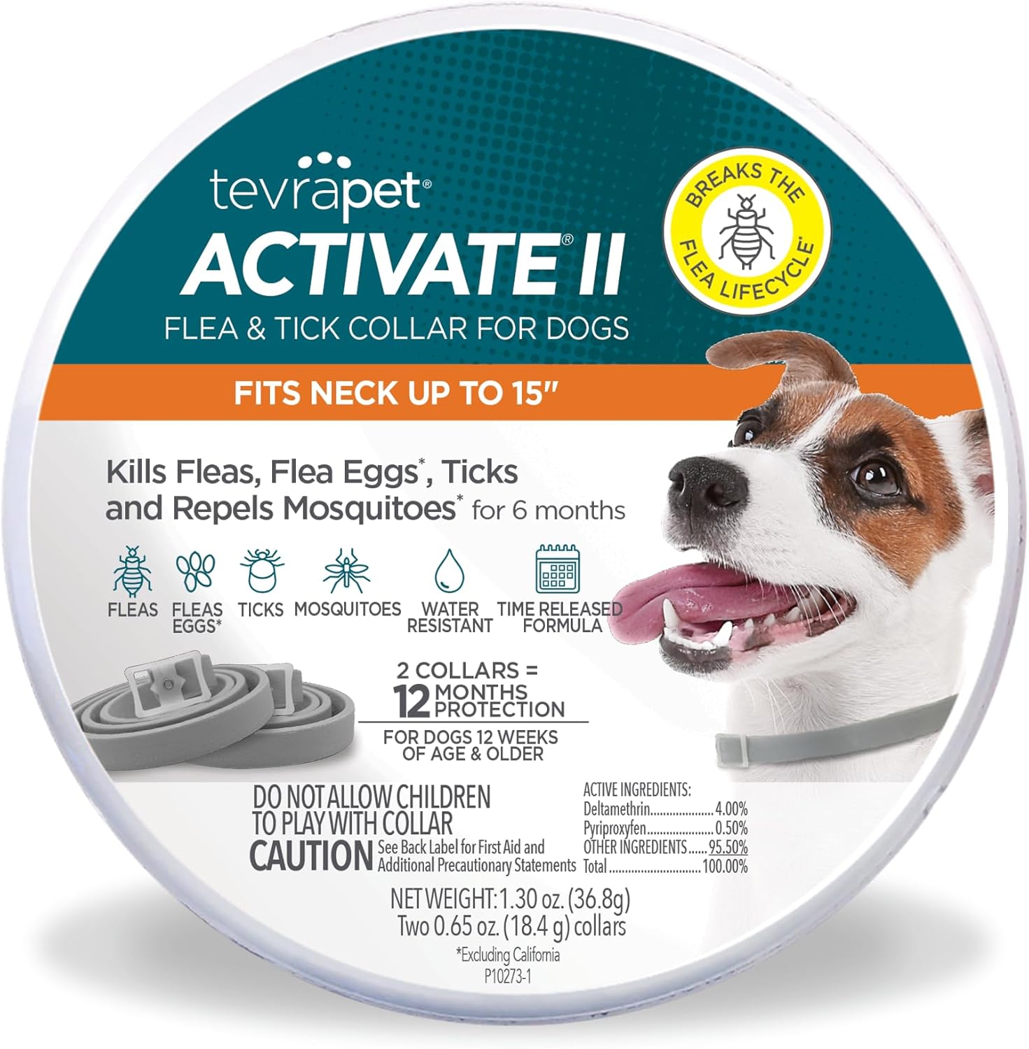 TevraPet Activate II Flea and Tick Collar for Dogs, 12 Months Prevention, 2 Count, for Medium and Large Dogs - Image 7