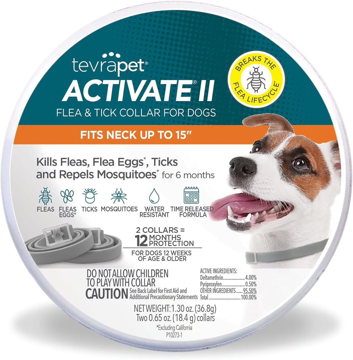 TevraPet Activate II Flea and Tick Collar for Dogs, 12 Months Prevention, 2 Count, for Medium and Large Dogs - Image 7