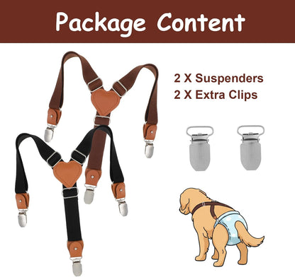 Heart pattern pet diaper keeper suspenders for female dog skirts