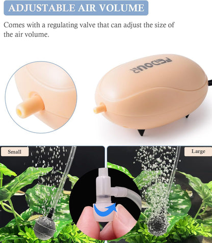 Fedour aquarium pump setup with accessories in a nano tank