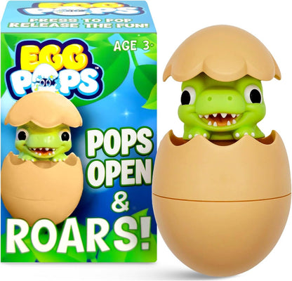 Kamhi World Animal Egg Pops Talking Toy front view showing the closed dinosaur egg shell.