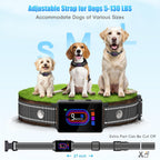 Yipilu dog bark collar showing adjustable nylon strap and buckle