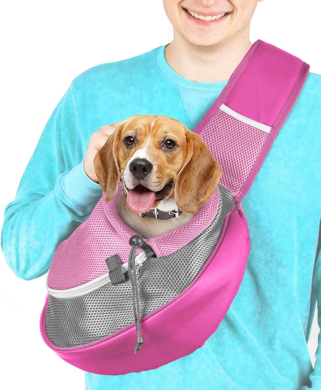 Cuddlissimo! Pet Sling Carrier - Carefully Sized for Teacup & Toy Breed Puppies & Cats (Under 6lb) - Soft Pouch for Small Dogs, Yorkies, Chihuahuas - Ideal for Hands-Free Travel & Walks (Pink) - Image 12