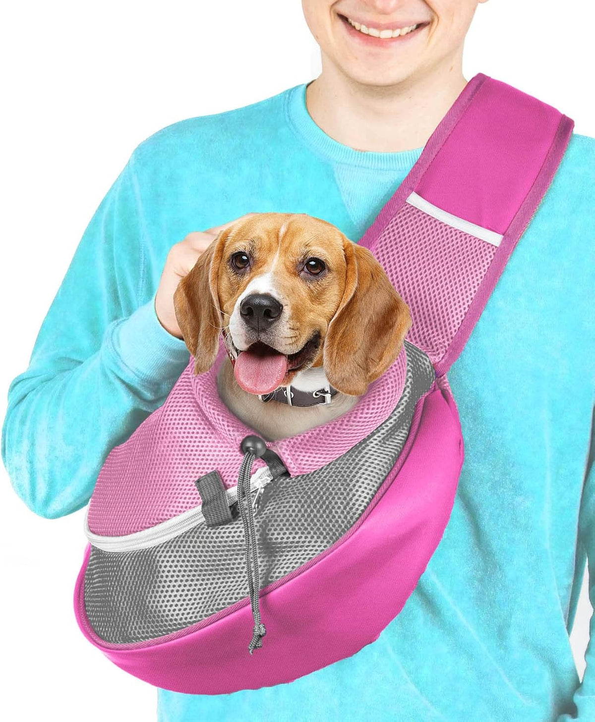 Cuddlissimo! Pet Sling Carrier - Carefully Sized for Teacup & Toy Breed Puppies & Cats (Under 6lb) - Soft Pouch for Small Dogs, Yorkies, Chihuahuas - Ideal for Hands-Free Travel & Walks (Pink) - Image 12