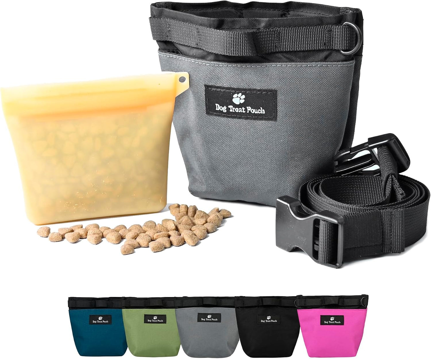 Dog Treat Pouch for Training,2 Cup Capacity with Silicone Liner for Dry or Wet Food,Fanny Pack for Dog Walking and Puppy Rewards,Hands-Free Adjustable Waist Carry Bag (Black) - Image 12