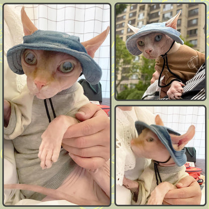 Detailed texture of Dentrun pet hat cotton fabric
