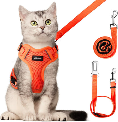 Cat Harness and Leash for Walking, Cat Car Harness, Escape Proof Soft Adjustable Vest Harnesses for Cats, Easy Control Breathable Reflective Strips Harness, Kitten Harness and Leash Set, Black, S - Image 15