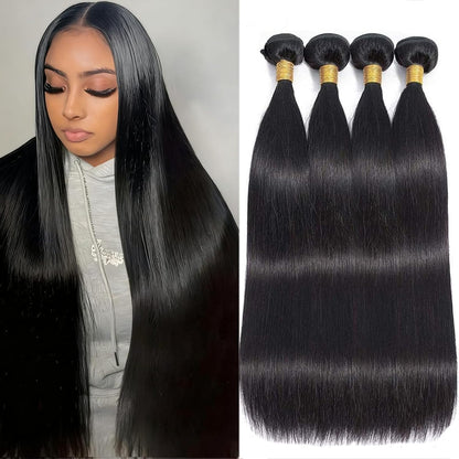 Henan Rebecca 12A straight human hair bundles front view showcasing smooth texture