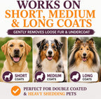 Sleekez grooming tool used on a dog's coat