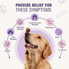 Ttlxrl canine supplement container displaying probiotics and colostrum ingredients list.